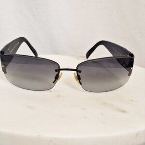 Chanel Italy Black Sunglasses 4117-B  Crystals Logo Vintage